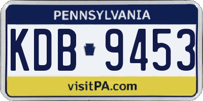 PA license plate KDB9453