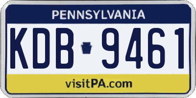 PA license plate KDB9461