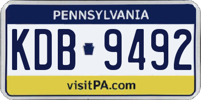 PA license plate KDB9492