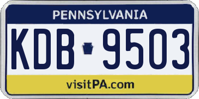 PA license plate KDB9503