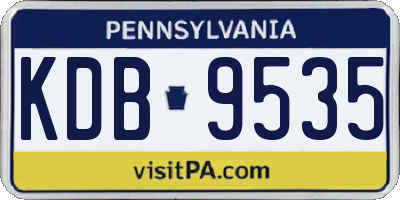 PA license plate KDB9535