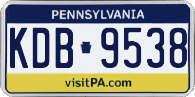 PA license plate KDB9538