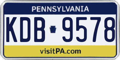 PA license plate KDB9578