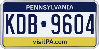PA license plate KDB9604