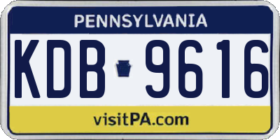 PA license plate KDB9616