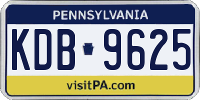 PA license plate KDB9625