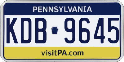 PA license plate KDB9645