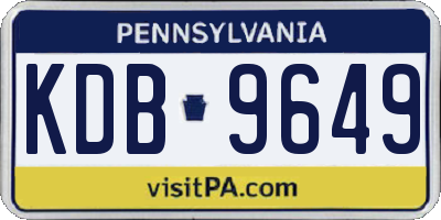 PA license plate KDB9649