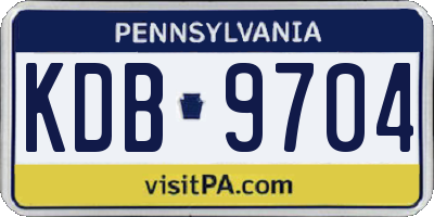 PA license plate KDB9704