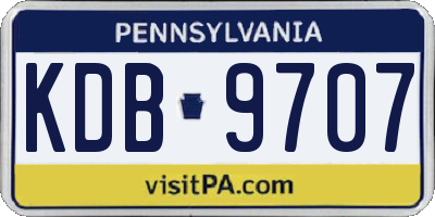 PA license plate KDB9707