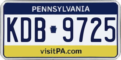 PA license plate KDB9725