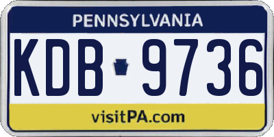 PA license plate KDB9736