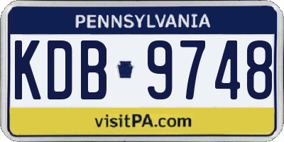 PA license plate KDB9748