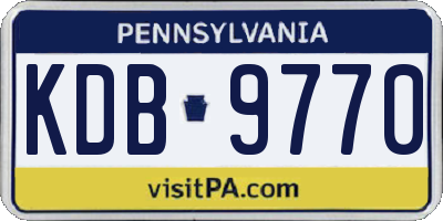 PA license plate KDB9770