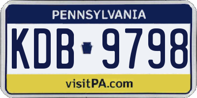 PA license plate KDB9798