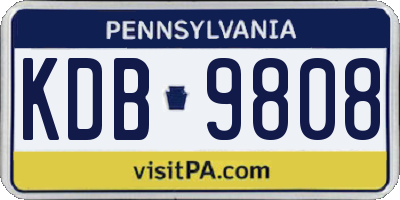 PA license plate KDB9808