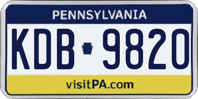 PA license plate KDB9820