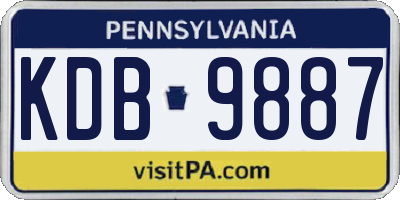 PA license plate KDB9887