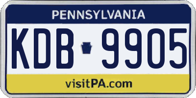 PA license plate KDB9905