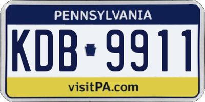 PA license plate KDB9911