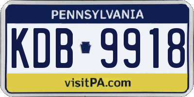 PA license plate KDB9918