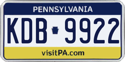 PA license plate KDB9922