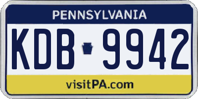 PA license plate KDB9942