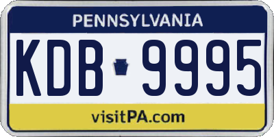 PA license plate KDB9995