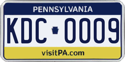 PA license plate KDC0009