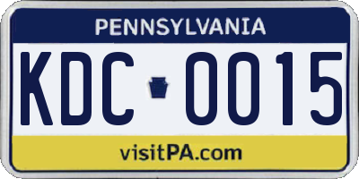 PA license plate KDC0015