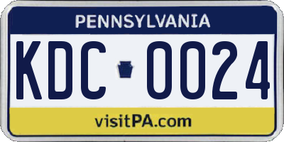 PA license plate KDC0024