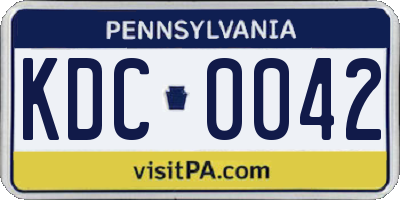 PA license plate KDC0042