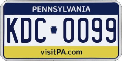 PA license plate KDC0099
