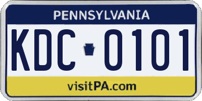 PA license plate KDC0101