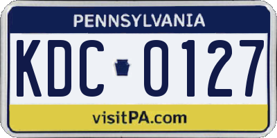 PA license plate KDC0127