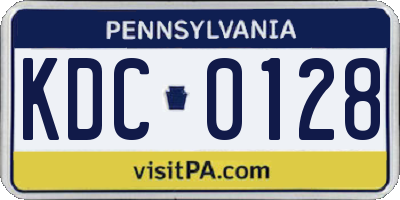PA license plate KDC0128