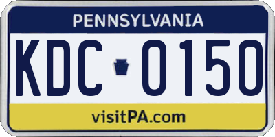 PA license plate KDC0150