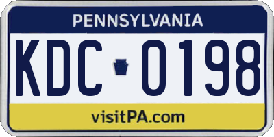PA license plate KDC0198