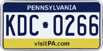 PA license plate KDC0266