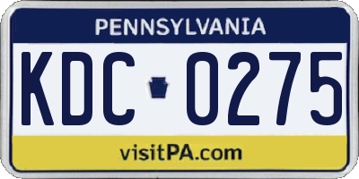 PA license plate KDC0275