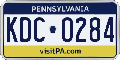 PA license plate KDC0284