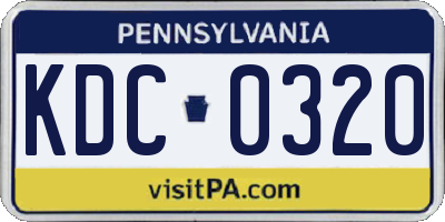 PA license plate KDC0320