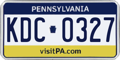 PA license plate KDC0327