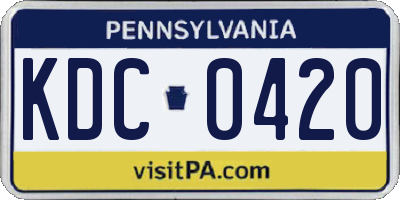 PA license plate KDC0420