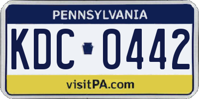 PA license plate KDC0442
