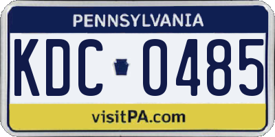 PA license plate KDC0485