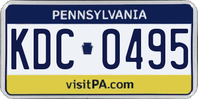 PA license plate KDC0495