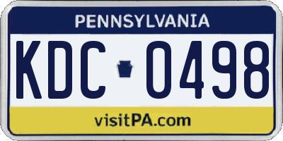 PA license plate KDC0498