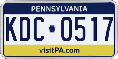 PA license plate KDC0517