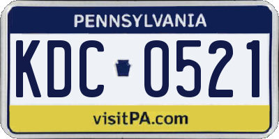 PA license plate KDC0521